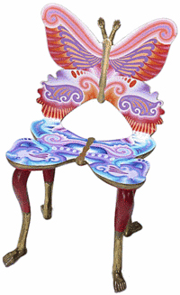 Put butterflies in your living room with this Mariposa chair made in the 1980s. The 35-inch-high chair brought $5,490 at a recent Rago auction in Lambertville, N.J.