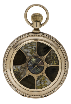 Rare California gold quartz pocket watch. Price realized: $37,600. Cowan’s Auctions Inc. image.