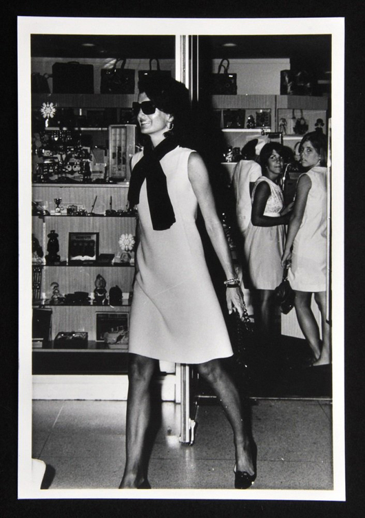 Robert Davidoff silver gelatin print of Jacqueline Kennedy Onassis at West Palm Airport in Florida. From a group lot of two photos that will convey with copyright. Est. $800-$1,200. PBMA image