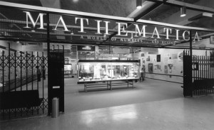Entrance to the 'Mathematica' exhibition in Los Angeles, 1961. Image courtesy of the Eames Office