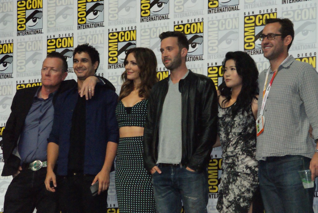 The cast of the CBS TV series ‘Scorpion’ appeared at a panel at Comic-Con International: San Diego on Thursday. Photo by Michael Solof.