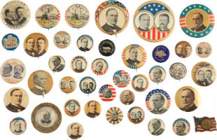Political memorabilia collector pushes all the right buttons