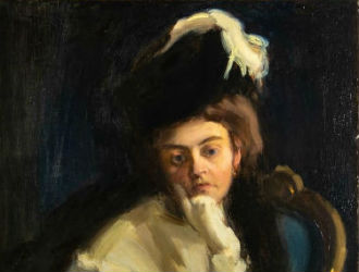 Janos Vaszary portrait of his wife starring at Gray’s June 26