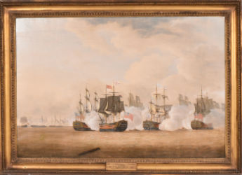 J.T. Serres naval battle paintings on front line at Nye &#038; Co. Sept. 18