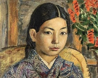 Burliuk portrait of Japanese girl excels at Weiss Auctions