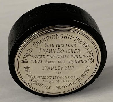 1928 Stanley Cup hockey puck scored $66K at Weiss Auctions
