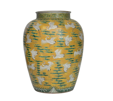 Su Sancai crane jar, estimated at $30,000-$40,000