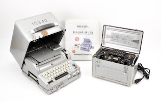 Fialka M-125 cipher machine with English manual at Bruneau &#038; Co., May 10
