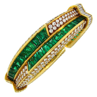 Gold and green makes the scene at New York jewelry auction, July 11