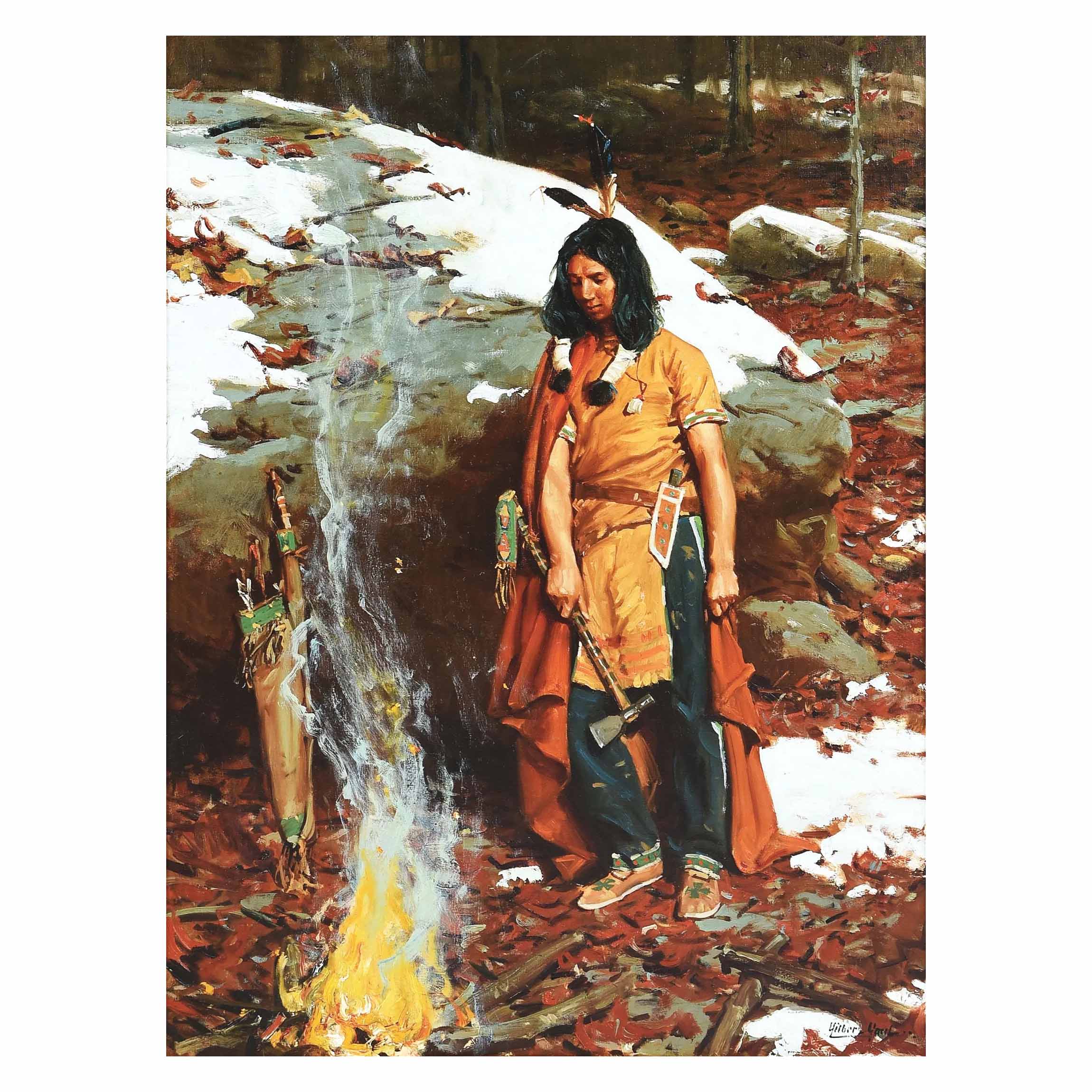 Gilbert Gaul, Untitled ('Indian by Campfire'), estimated at $35,000-$55,000 at Morphy.